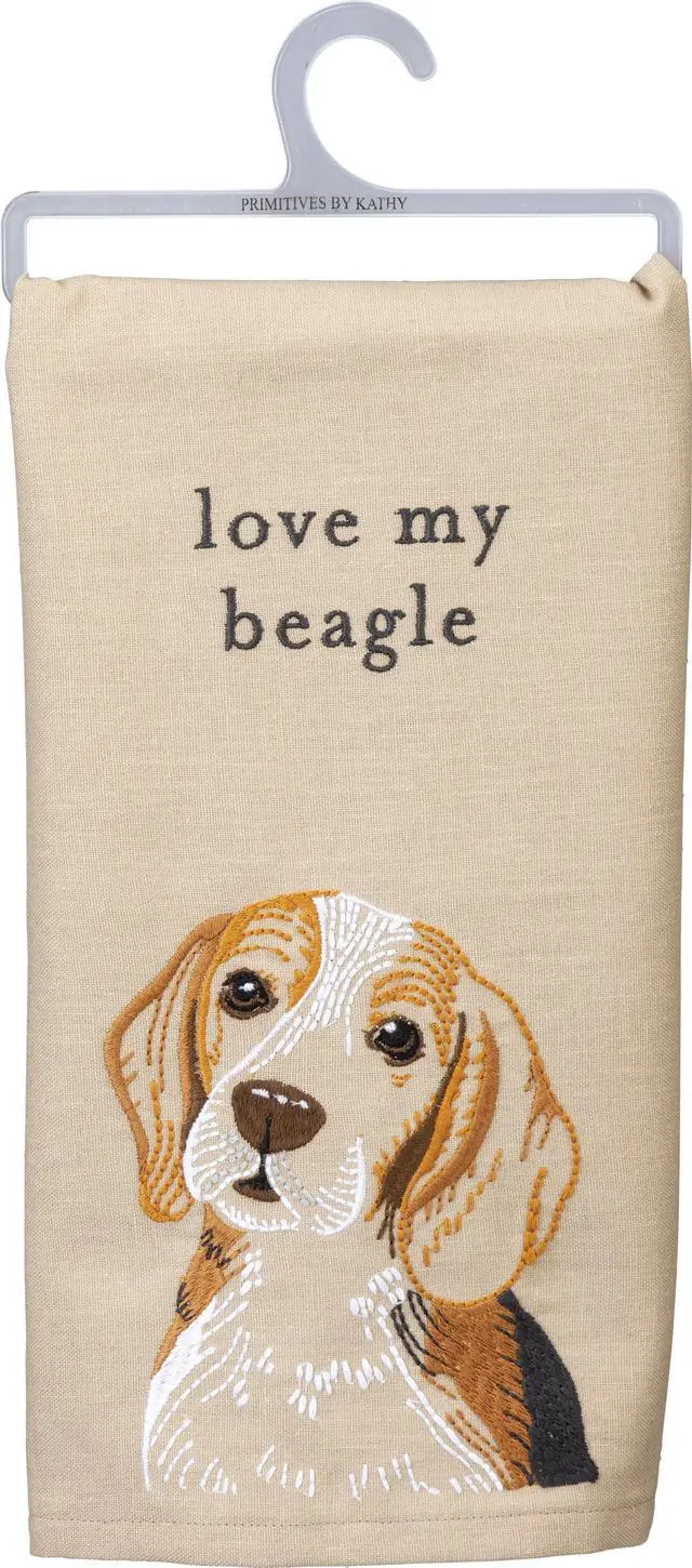 Main image of Primitives by Kathy Love My Beagle Dish Towel, 26"
