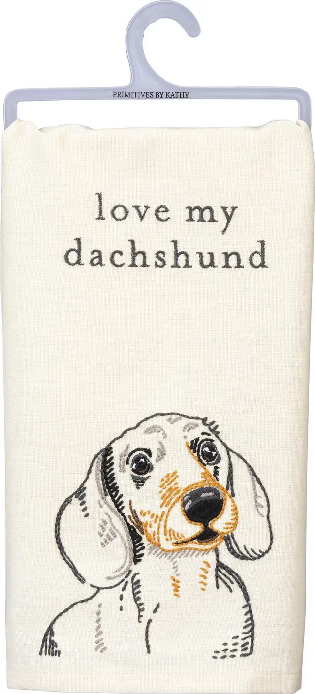 Main image of Primitives by Kathy Love My Dachshund Dish Towel, 26"