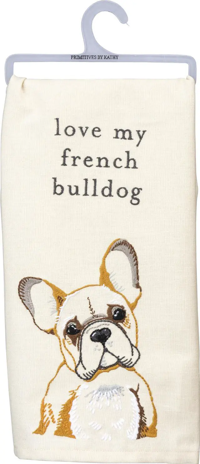 Main image of Primitives by Kathy Love My French Bulldog Dish Towel, 26"