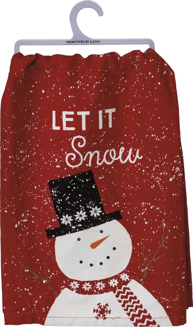 Alt view image 2 of 3 - PBK Dish Towel - Let It Snow Red and White Red and White, 28" x 28", One Towel