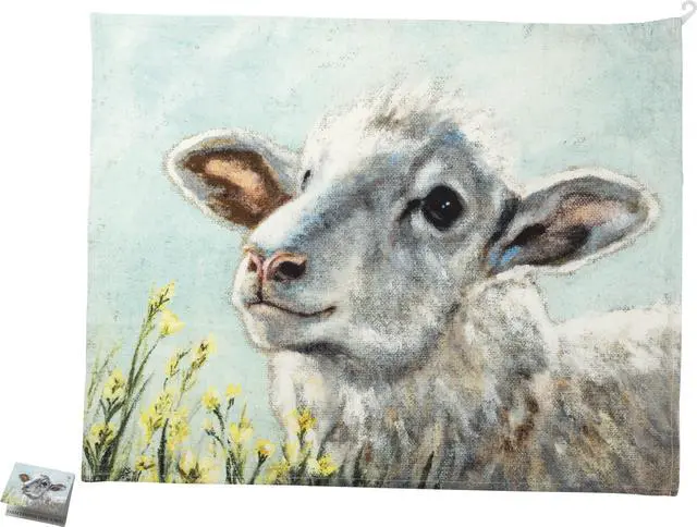 Main image of Primitives by Kathy Farmhouse Collection Cotton Dish Towel - Sheep