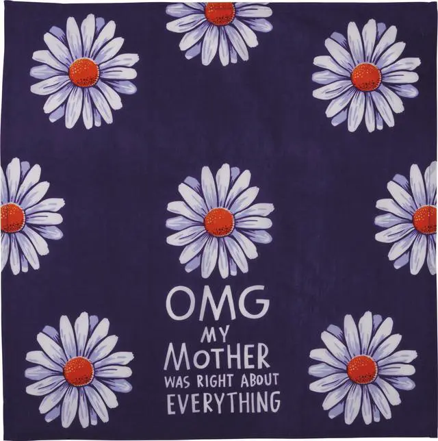 Alt view image 3 of 9 - Primitves By Kathy Tea Towel - OMG My Mother was Right Purple Daisies