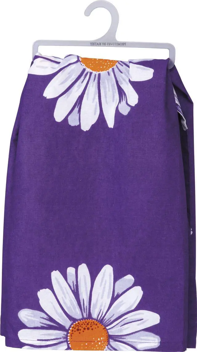 Alt view image 2 of 9 - Primitves By Kathy Tea Towel - OMG My Mother was Right Purple Daisies