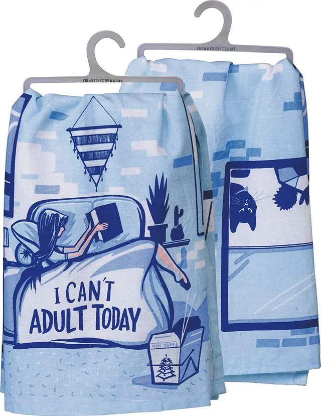 Main image of Primitives by Kathy Kitchen Towel - I Can't Adult Today Dish Towel Cotton