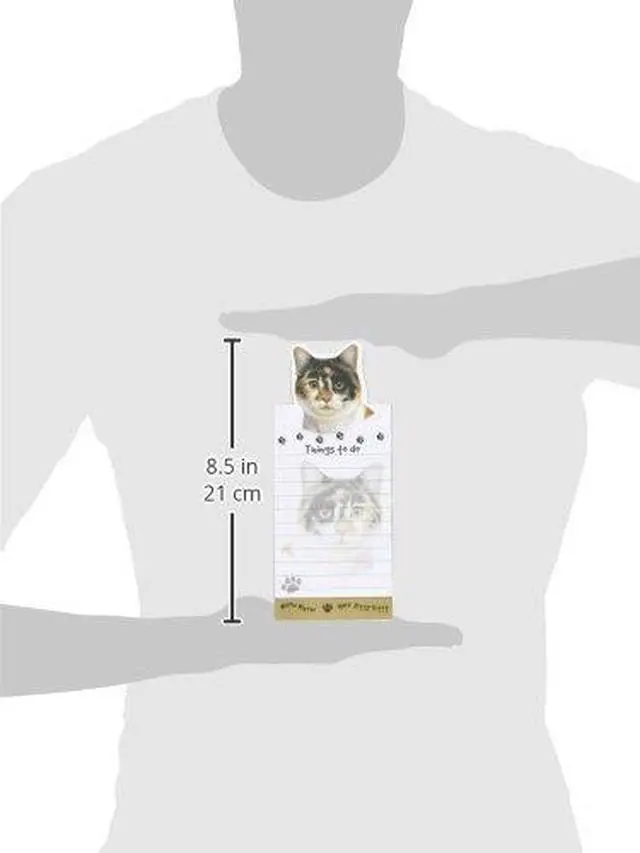 Alt view image 2 of 2 - "Calico Cat Magnetic List Pads" Uniquely Shaped Sticky Notepad Measures 8.5 by 3.5 Inches