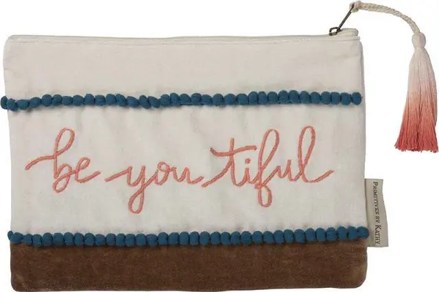 Main image of Primitives By Kathy Zipper Cosmetic Bag Pouch Be You Tiful