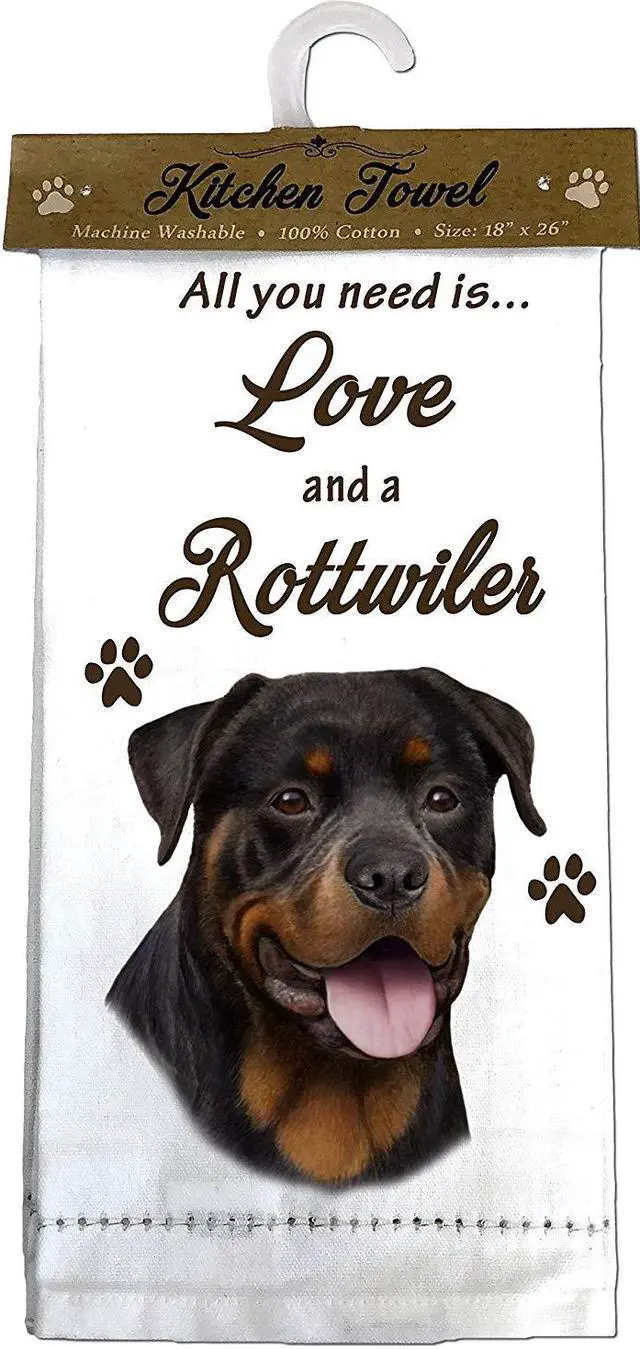 Main image of E&S Pets 700-33 Rottweiler Kitchen Towel, Off-white