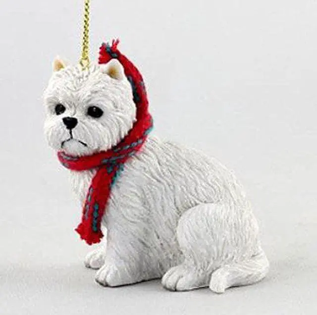 Main image of Westie with Scarf Christmas Ornament (Large 3 inch version) Dog