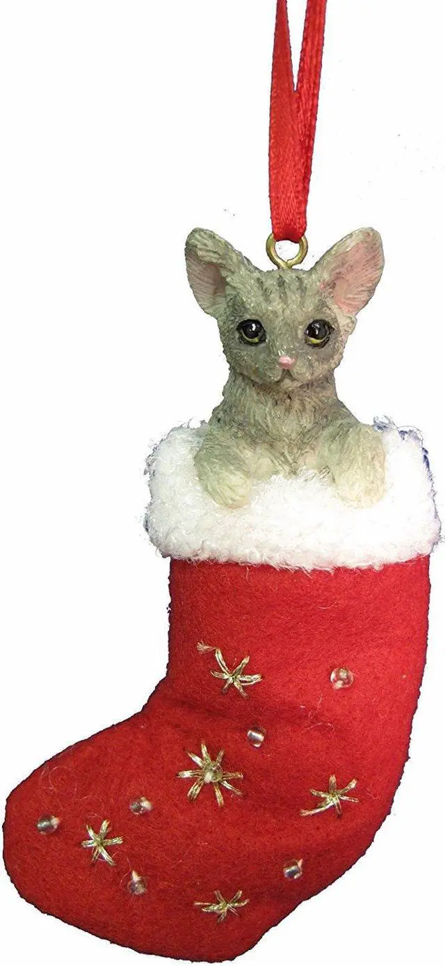 Main image of E&S Pets orn222-9 Santa's Little Pals Christmas Ornaments Silver Tabby Cat