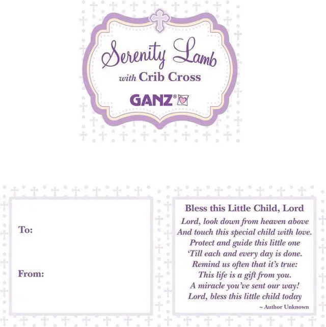Alt view image 2 of 2 - Ganz Serenity Lamb With Cross Christening or Baptism Gift (Pink (Girl))