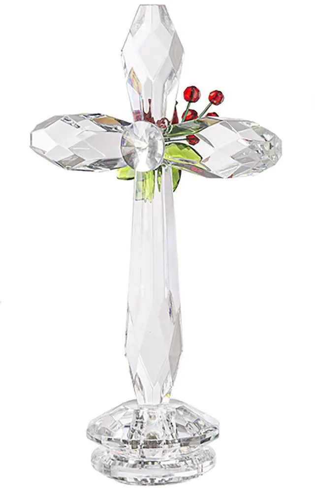 Alt view image 2 of 2 - Ganz Cardinal Standing Cross Acrylic 7.5 Inches