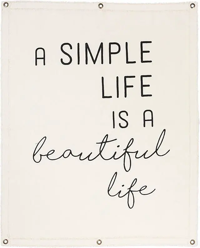 Main image of Ganz Canvas Wall Hanging - A simple life is a beautiful life, 24" W. x 30" H.
