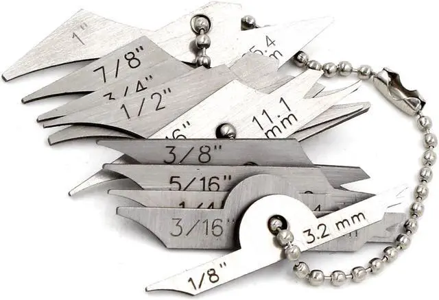 Main image of Fillet Welding Inspection Gauge Throat Dimension & Weld Leg Size 10pcs Gage Key