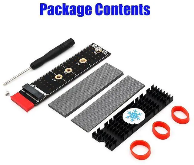 Alt view image 2 of 6 - NVME Adapter Card NGFF M.2 M Key to PCI-E 1x PCI Express Raiser Extension with Heatsink Vertical Support 2230 2242 2260 2280 SSD(Black)