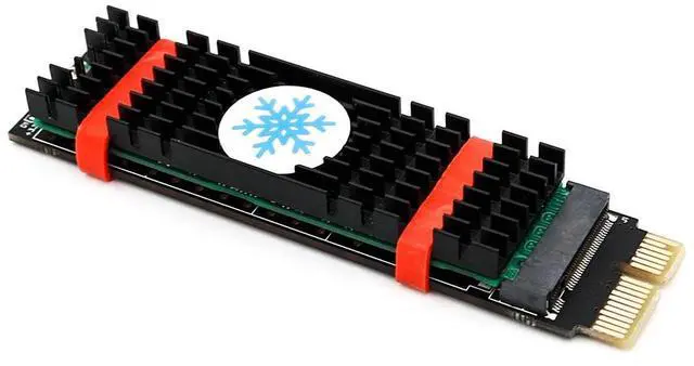 Main image of NVME Adapter Card NGFF M.2 M Key to PCI-E 1x PCI Express Raiser Extension with Heatsink Vertical Support 2230 2242 2260 2280 SSD(Black)