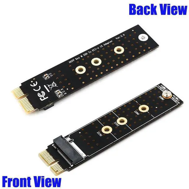 Alt view image 4 of 6 - NVME Adapter Card NGFF M.2 M Key to PCI-E 1x PCI Express Raiser Extension with Heatsink Vertical Support 2230 2242 2260 2280 SSD(Golden)