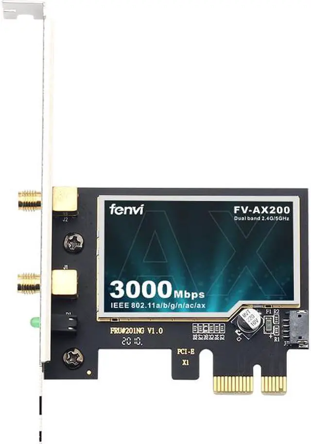 Alt view image 7 of 7 - fenvi PCE-AX200 Wireless AX3000 PCIe Desktop WiFi 6 Adapter Intel AX200, 802.11AX,Up to 2400Mbps(5Ghz), 574M(2.4Ghz), Bluetooth 5.2, MU-MIMO, Windows 10/11*64bit, AX200NGW Wifi6 Card, PCI Express Wlan