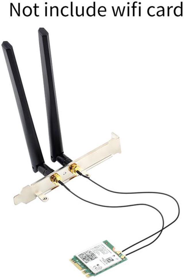 Alt view image 5 of 5 - Dual band 5dbi Wireless WiFi Antenna RP-SMA + MHF4/IPX Pigtail Cable Desktop Kit For NGFF M.2 Card Intel AX200 9260 8265 3G/4G Module