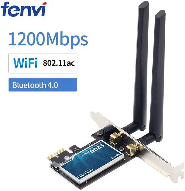 Alt view image 2 of 7 - Fenvi AC1200 Wireless PCIe WiFi Card Dual Band PCI Express Wi-Fi Adapter Bluetooth 4.0, Up to 867M(5Ghz), 300Mbps(2.4Ghz), 802.11ac WI-FI BT 4.0 PCIe Network Wlan Adapter For Desktop Windows 7,8,10,11
