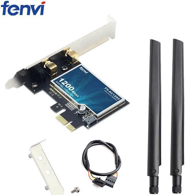 Alt view image 7 of 7 - Fenvi AC1200 Wireless PCIe WiFi Card Dual Band PCI Express Wi-Fi Adapter Bluetooth 4.0, Up to 867M(5Ghz), 300Mbps(2.4Ghz), 802.11ac WI-FI BT 4.0 PCIe Network Wlan Adapter For Desktop Windows 7,8,10,11