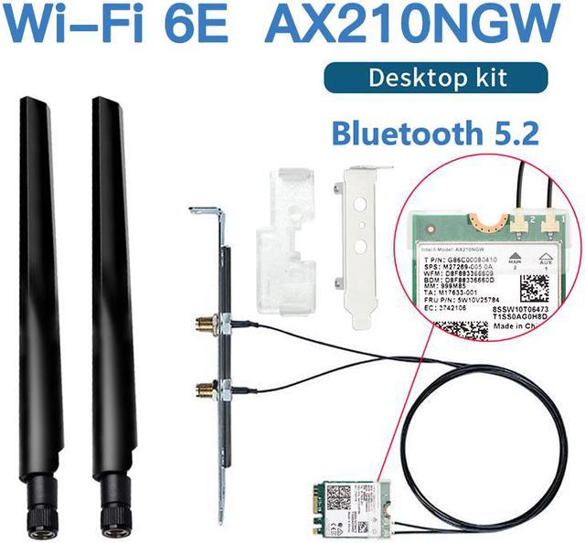  3000Mbps WiFi 6E AX210 Bluetooth 5.2 M.2 Wireless Card