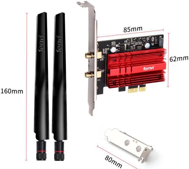 Alt view image 7 of 7 - Fenvi FV-AXE3000 Wi-Fi 6E AX210 PCIe Network Card Bluetooth 5.2 Heat Sink AX 3000Mbps 802.11ax Tri-band 2.4G/5G/6G PCI-E Wireless WiFi Network Adapter Cards for Desktop PC Support Windows 10/11 64-bit