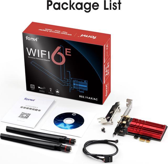 Alt view image 8 of 7 - Fenvi FV-AXE3000 Wi-Fi 6E AX210 PCIe Network Card Bluetooth 5.2 Heat Sink AX 3000Mbps 802.11ax Tri-band 2.4G/5G/6G PCI-E Wireless WiFi Network Adapter Cards for Desktop PC Support Windows 10/11 64-bit