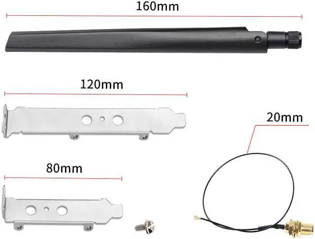 Alt view image 7 of 7 - FV-AXE210NG Wi-Fi 6E Desktop Kit Wireless Adapter Bluetooth 5.2 + 3000Mbps 2.4Ghz 5Ghz 6Ghz M.2 2230 Key E With Intel AX210 AX210NGW 802.11ax/ac Support MU-MIMO OFDMA Windows 10/11 With 6Dbi Antenna