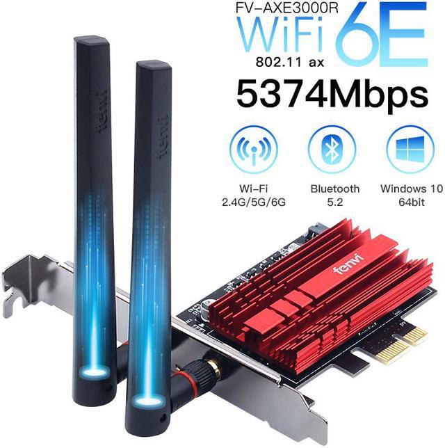 PCIe WiFi 6E Card, AX210 Network Card Adapter for PC Gaming, Bluetooth 5.3,  Tri-Band (802.11ax) 5400Mbps 6GHz Wireless LAN Cards with MU-MIMO, OFDMA