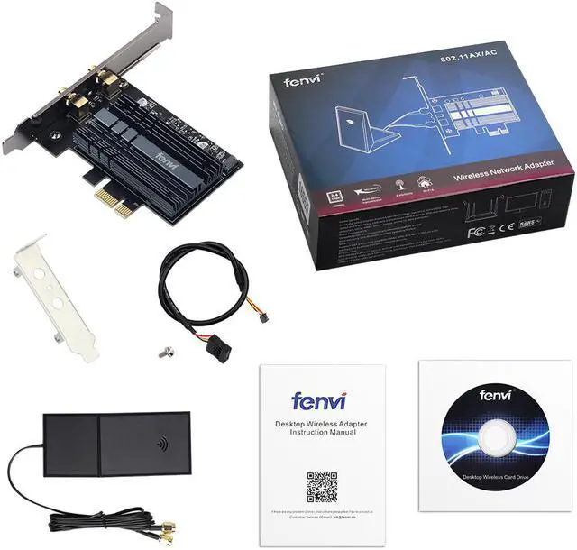 Alt view image 7 of 7 - fenvi FV-AX3000 Wifi6 3000Mbps PCIe Wireless Wifi Adapter Intel AX200 Network Wlan Card Bluetooth 5.0 For PC, 802.11ax/ac, Wi-Fi 6 Dual Band 2.4G/5Ghz,MU-MIMO, Windows 10/11,PCI Express Magnet Antenna