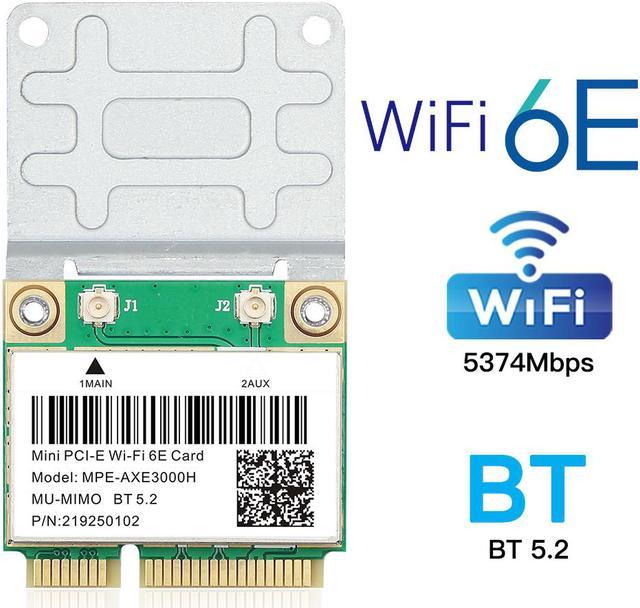 Fenvi Wi-Fi 6E MPE-AXE3000H Mini PCI-e Wifi Card 802.11AX Tri-Band 5400Mbps  BT 5.2 WiFi6 Wireless Network for Laptop With AX210 Supports 6GHz/2.4G/5Ghz  Wlan Adapter MU-MIMO,OFDMA,Windows 10/11 (64bit) 