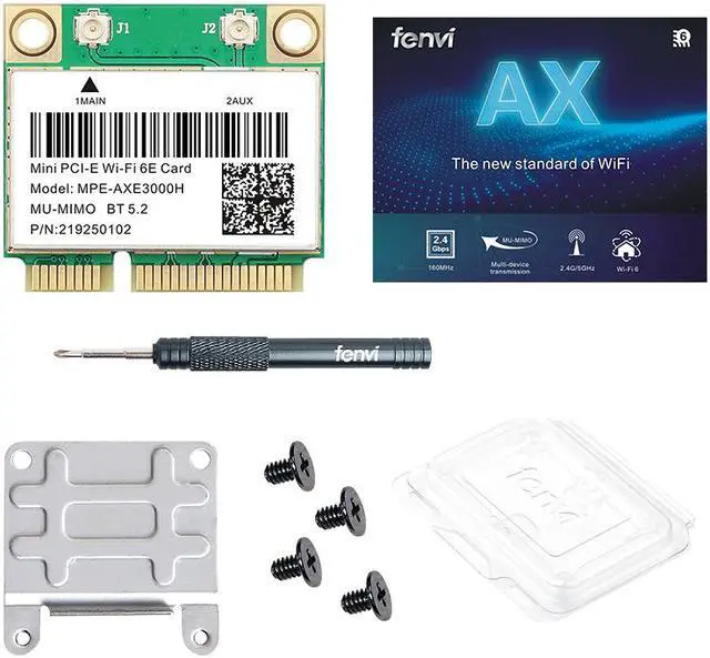 Alt view image 7 of 7 - Fenvi Wi-Fi 6E MPE-AXE3000H Mini PCI-e Wifi Card 802.11AX Tri-Band 5400Mbps BT 5.2 WiFi6 Wireless Network for Laptop With AX210 Supports 6GHz/2.4G/5Ghz Wlan Adapter MU-MIMO,OFDMA,Windows 10/11 (64bit)