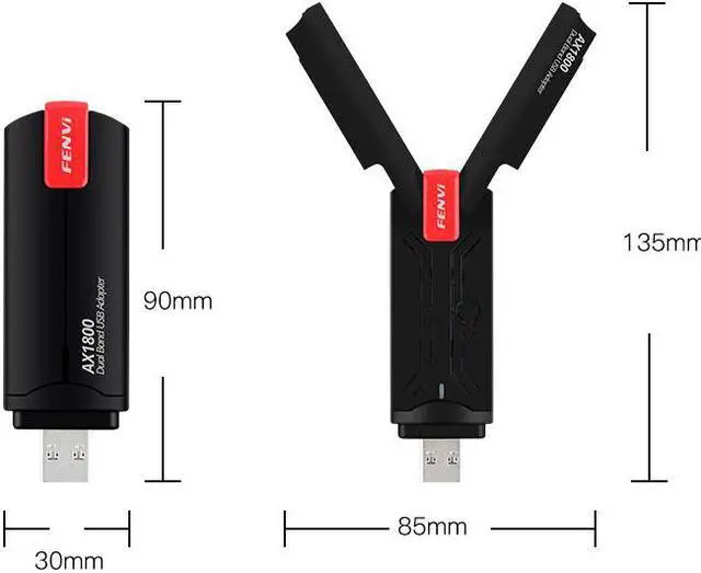 Alt view image 7 of 7 - Fenvi FU-AX1800P USB WiFi 6 Adapter Dual Band AX1800 Wifi6 USB 3.0 MU-MIMO Wireless Internet Network for Desktop PC Laptop Windows 7/10/11, 802.11AX WI-FI 2.4GHz/574M,5GHz/1200Mbps Network Wlan Card
