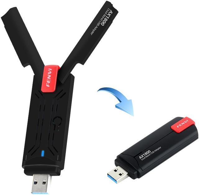 WiFi 6 USB Wireless Adapter, AX1800 USB 3.0 USB C, 2.4 + 5GHz Dual