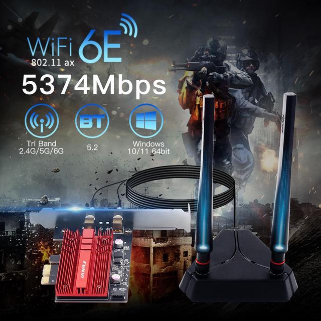 Alt view image 7 of 7 - fenvi FV-AXE3000Pro Tri-Band 5400M WiFi 6E 5G/6GHz PCIe WiFi Card,802.11ax WiFi6 Network ,BT 5.2,AX210 Wireless WLAN Adapter,MU-MIMO,OFDMA,Ultra-Low Latency,Support Windows 10/11 (64bit) Desktop PC