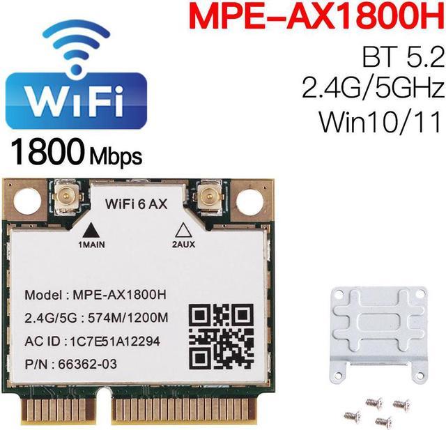 Fenvi 802.11AX WiFi 6 AX1800H Mini PCIE WiFi Adapter Wi-Fi 6 1800Mbps  (2.4GHz 574M,5GHz 1200Mbps) MU-MIMO Wireless Network Card BT5.2 for Gaming,  Streaming, Supports Laptop Windows 11, 10 (64bit) 