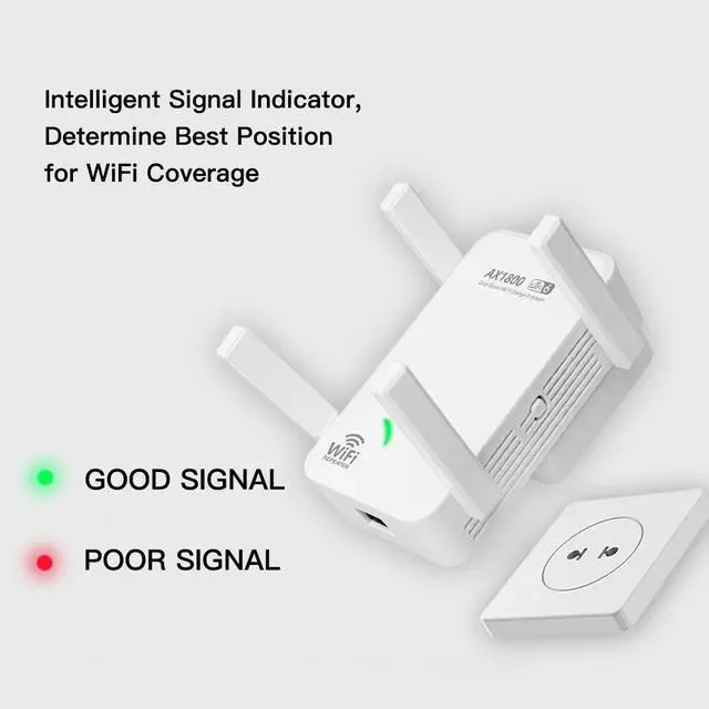 Alt view image 4 of 7 - Fenvi AX1800 WiFi 6 Extender Internet Booster WiFi6 Extenders Signal Booster for Home,  Wireless Signal Booster Repeater, Dual Band 5GHz / 2.4GHz Wi-Fi Repeater Gigabit Ethernet Port, AP Mode giyqxHw