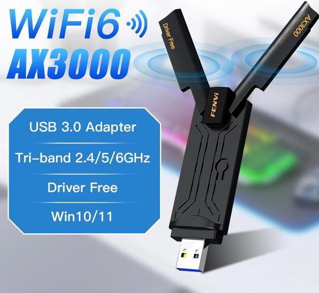 Adaptateur Wifi 6E AX3000 USB 3.0, 3000Mbps Leicrer and 2.4G/5G/6GHz, Carte  Réseau Sans Fil, WiFi6, Dongle Pilote Gratuit, Win10/11 - AliExpress