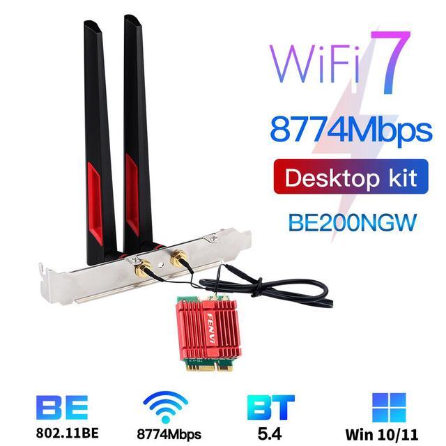 Scheda Wireless WiFi 7 BE200NGW PCIe: Tri-Band 8774Mbps, Bluetooth 5.4, MU-MIMO, WPA4, Antenne Staccabili - Per Windows 11/Linux