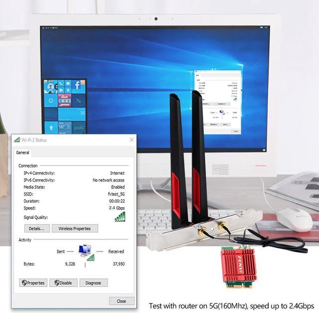 Alt view image 5 of 7 - Fenvi WiFi 7 BE200 Tri-Band 802.11be M.2 Desktop Wireless Adapter Bluetooth 5.4, 4K QAM, 6G 320MHz,With Intel BE200NGW 8774Mbps NGFF Wi-Fi 7 Wireless Network Wlan Antenna Adapter For PC Windows 11/10