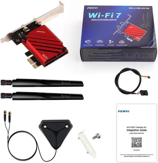 Alt view image 7 of 7 - Fenvi FV-BE8800 PRO WiFi 7 BE200 PCIe Network Card, Bluetooth 5.4,Tri-Band Antenna 2.4G/5G/6GHz for Intel BE200 8774Mbps Wireless Adapter,802.11be with MU-MIMO, OFDMA, Support Windows 11/10(64it)