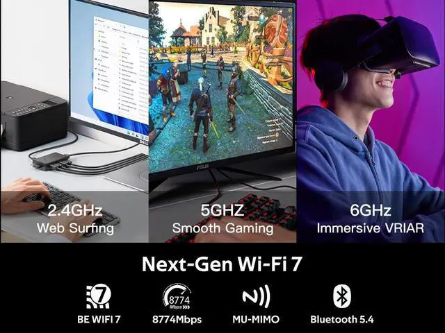 Alt view image 6 of 7 - Fenvi FV-BE8800 PRO WiFi 7 BE200 PCIe Network Card, Bluetooth 5.4,Tri-Band Antenna 2.4G/5G/6GHz for Intel BE200 8774Mbps Wireless Adapter,802.11be with MU-MIMO, OFDMA, Support Windows 11/10(64it)