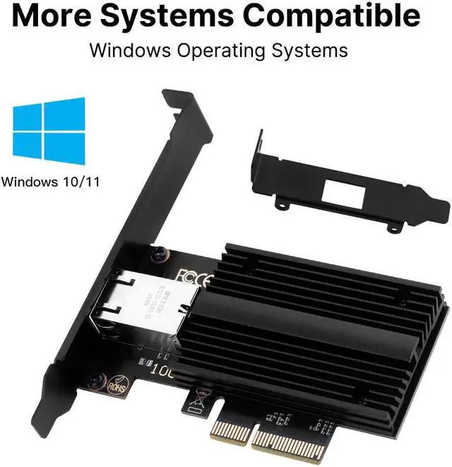 Alt view image 5 of 6 - Fenvi 10G Base-T PCI-e Network Card Marvell AQC113C, 10Gbps RJ45 Port NIC Card with Standard & Low-Profile Brackets, Support Windows10/11/Server