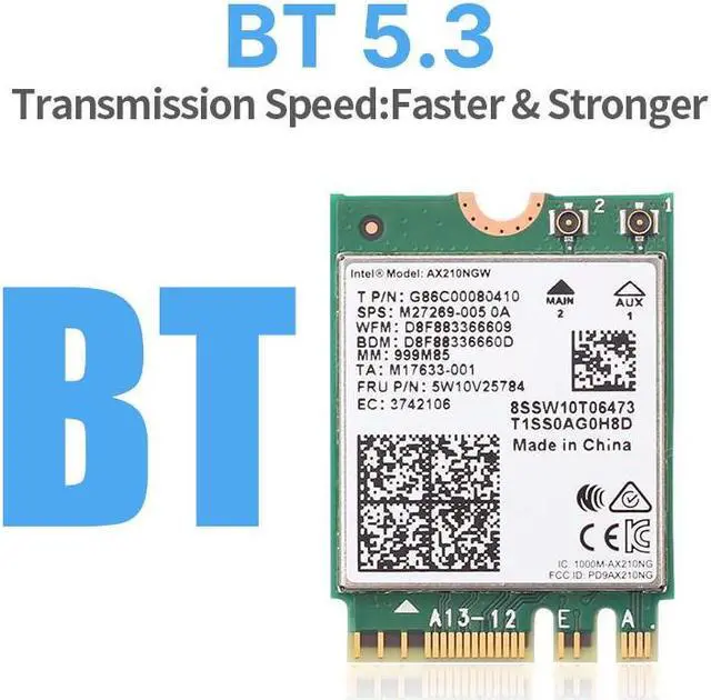 Alt view image 4 of 7 - Fenvi Wi-Fi 6E AX210 802.11ax WiFi Card Tri-Band 2400Mbps 5G/6G Wireless Module MU-MIMO for Laptop ,With Intel AX210NGW,Bluetooth 5.3,Internal WiFi Wlan Adapter Support Win 10/11 64bit,M.2/NGFF 2230