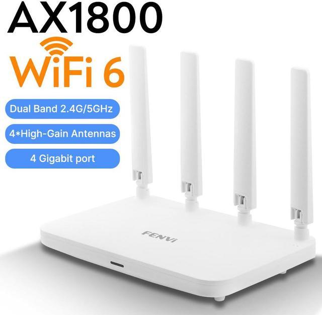 Fenvi AX1800 WiFi 6 Router, Dual Band Gigabit Wireless Internet Router, High-Gain Antennas OFDMA+MU-MIMO,IPV6&WPA3, WiFi6 Mesh For Home - Newegg.com Fenvi AX1800 WiFi 6 Router, Dual Band Gigabit Wireless Internet Router, High-Gain Antennas OFDMA+MU-MIMO,IPV6&WPA3, WiFi6 Mesh For Home - Newegg.com