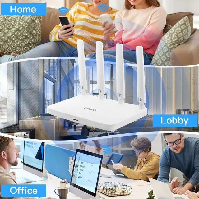 Alt view image 7 of 7 - Fenvi AX1800 WiFi 6 Router, Dual Band Gigabit Wireless Internet Router, High-Gain Antennas OFDMA+MU-MIMO,IPV6&WPA3, WiFi6 Mesh For Home