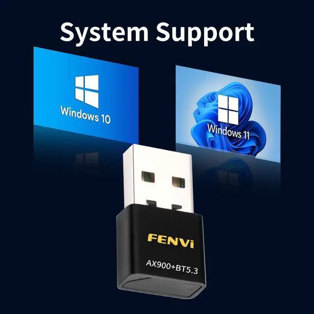 Alt view image 6 of 6 - FENVI Wireless USB WiFi 6 Adapter AX900 Bluetooth 5.3 USB Dongle, 802.11ax Dual Band 5G/2.4Ghz 900Mbps Wi-Fi6 Receiver Network Adapter , Free Driver Support Windows 10 32/64bit,Windows 11(64bit)