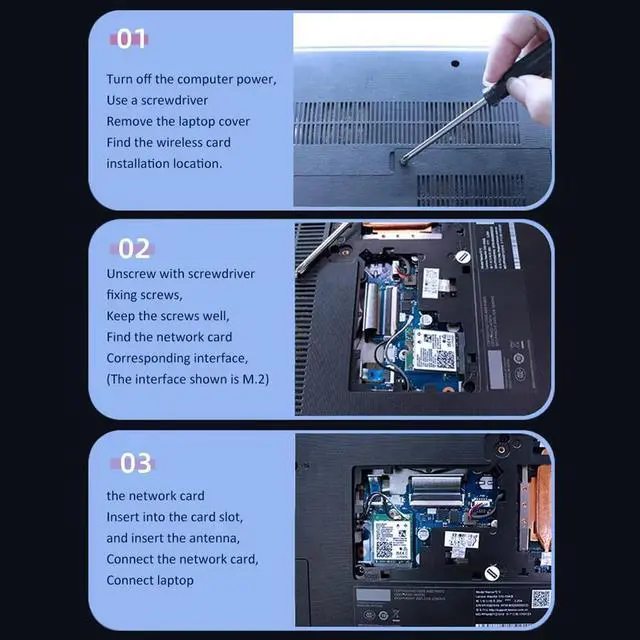 Alt view image 2 of 7 - fenvi WiFi 7 QCNCM865 Wireless Card for Qualcomm Bluetooth 5.3 M.2 NGFF Network Card Tri Band 2.4G/5GHz/6GHz with IPEX4 Antenna up to 5.8Gbps Only for Windows 11 Better than Wifi 6E