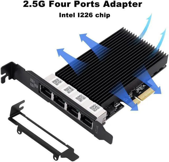 Alt view image 5 of 7 - fenvi 4 Port Gigabit NIC for Intel I226 Controller, 2.5GBase-T Network Adapter Card, Quad RJ45 Ports,PCI Express Gigabit Ethernet Card for Windows with Low Profile Bracket