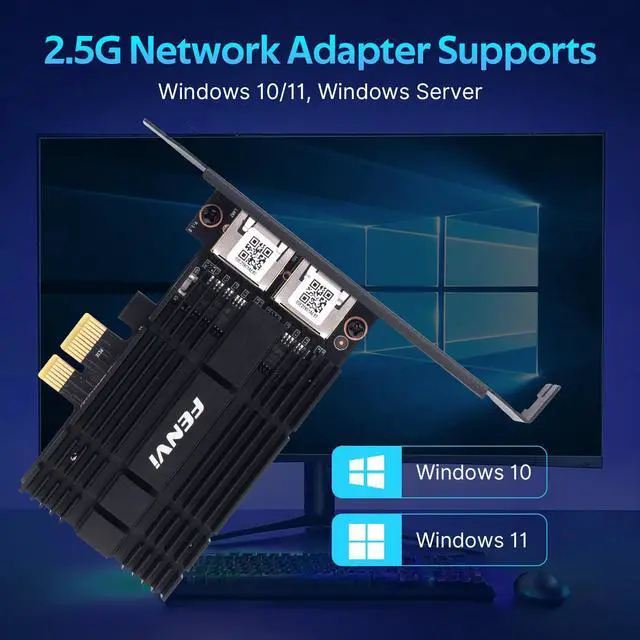 Alt view image 3 of 6 - fenvi Dual Ports Gigabit NIC for Intel I226 Controller, 2.5G PCI Express Gigabit Network Card, 2.5G/1G/100Mbps PCIe Ethernet Adapter RJ45 LAN with Standard & Low Profile Brackets, for Windows 10/11